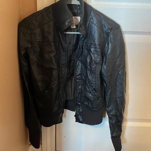 Black leather jacket